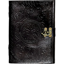 Load image into Gallery viewer, Yukon Tree of Life Leather Writing Journal, Large Handmade Notebook
