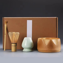 Load image into Gallery viewer, Traditional Bamboo Matcha Tea Set with Whisk Spoon Bowl and Cup
