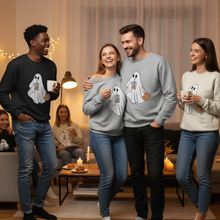Load image into Gallery viewer, Cartoon Ghost Print Crewneck Sweatshirt for Street and Casual Style
