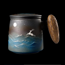 Load image into Gallery viewer, Ceramic Tea Filter Mug with Lid and Large Capacity for Home or Office

