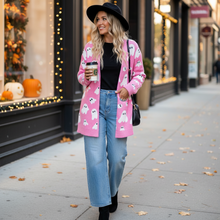 Load image into Gallery viewer, Cozy Ghost Pattern Knit Cardigan for Women
