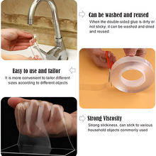 Load image into Gallery viewer, Transparent Sticky Nano Tape Double Sided Grip Reusable Home Tape Traceless Glue
