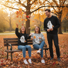 Load image into Gallery viewer, Cartoon Ghost Print Crewneck Sweatshirt for Street and Casual Style
