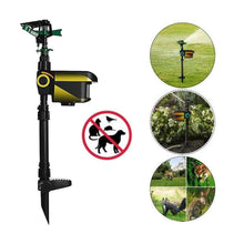Load image into Gallery viewer, Solar Powered Motion Activated Sprinkler with 300 Degree Rotation for Garden Protection
