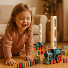 Load image into Gallery viewer, Automatic Domino Train Toy with Chain Reaction Track for Kids
