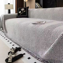 Load image into Gallery viewer, Stripe Herringbone Couch Cover, Non Slip Water Resistant Furniture Protector
