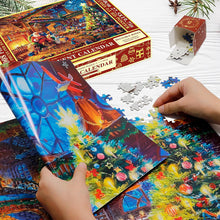 Load image into Gallery viewer, Christmas Puzzle Advent Calendar with 1008 Pieces in 24 Reusable Boxes and a Poster

