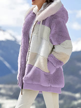 Load image into Gallery viewer, Contrasting Lamb Wool Padded Coat
