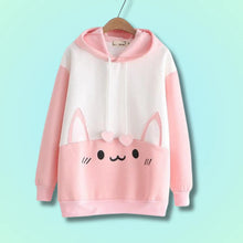 Load image into Gallery viewer, Kawaii Bunny Hoodie, Cozy Cotton Sweatshirt with Bunny Ears
