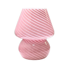 Load image into Gallery viewer, Swirled Glass Mushroom Lamp with Stepless Dimming for Bedside Tables
