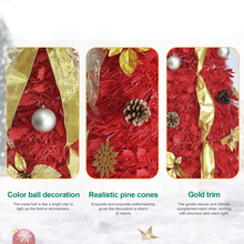 Load image into Gallery viewer, 6FT Prelit Pop Up Christmas Tree with Gold and Red Ribbon Bows and Ornaments
