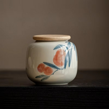 Load image into Gallery viewer, Small Hand Painted Ceramic Tea Caddy and Storage Jar
