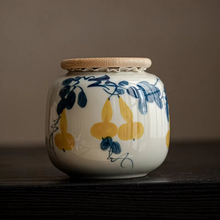 Load image into Gallery viewer, Small Hand Painted Ceramic Tea Caddy and Storage Jar
