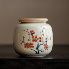 Load image into Gallery viewer, Small Hand Painted Ceramic Tea Caddy and Storage Jar
