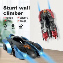 Load image into Gallery viewer, Wall Climbing RC Stunt Car with Suction Drive, 360 Degree Spins and LED Lights in Blue or Red
