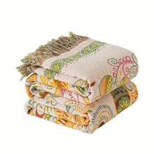 Load image into Gallery viewer, Autumn Leaf Boho Reversible Cotton Gauze Blanket
