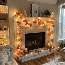 Load image into Gallery viewer, Fairy Light Garland with Ornament Accents in Five Styles, 4.9 Feet Long with Golden Lights for Indoor Decor
