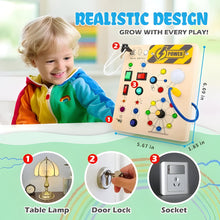 Load image into Gallery viewer, Luminous Wooden Sensory Board for Toddler Motor Skills and Coordination
