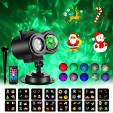 Load image into Gallery viewer, Outdoor Christmas Lights Projector with 16 Holiday Motifs
