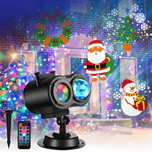 Load image into Gallery viewer, Outdoor Christmas Lights Projector with 16 Holiday Motifs
