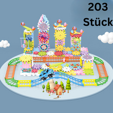 Load image into Gallery viewer, Gear Building Block Set with Rotating Handles and 203 Interlocking Pieces
