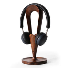 Load image into Gallery viewer, Walnut Headphone Stand, Black Walnut Wood Headset Holder
