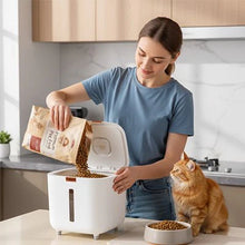 Load image into Gallery viewer, Cat Food Storage Container Airtight Barrel White

