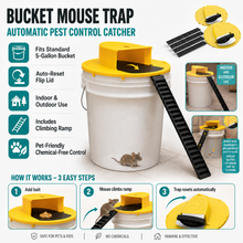 Load image into Gallery viewer, Automatic Bucket Trap Lid with Flip Mechanism and Ladder for 5 Gallon Buckets, 4 Pack
