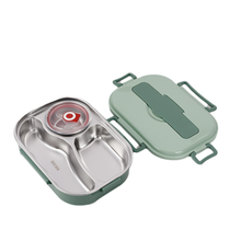 Load image into Gallery viewer, Insulated Stainless Steel Lunch Box with Snap Lock Seal and Divided Compartments
