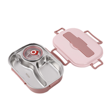 Load image into Gallery viewer, Insulated Stainless Steel Lunch Box with Snap Lock Seal and Divided Compartments
