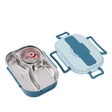 Load image into Gallery viewer, Insulated Stainless Steel Lunch Box with Snap Lock Seal and Divided Compartments
