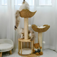 Load image into Gallery viewer, Three Level Plush Cat Tree with Sturdy Sisal Scratching Posts
