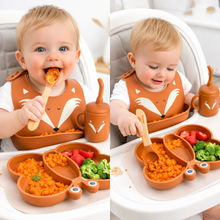 Load image into Gallery viewer, Baby Meal Set with Butterfly Plate and Easy-Grip Utensils
