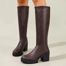 Load image into Gallery viewer, Chunky Heel Knee High Boots - Stella
