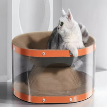 Load image into Gallery viewer, Cardboard Cat Scratching Board with Nest Resting Area and Corrugated Texture, 17.7 Inches
