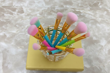 Load image into Gallery viewer, Makeup Brush Holder with Crystal Beads and Stainless Steel Frame, Gold or Silver

