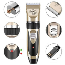Load image into Gallery viewer, Quiet Cordless Dog Grooming Trimmer with Stainless Steel Blade and 4 Guide Combs
