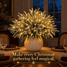 Load image into Gallery viewer, Light Up Norfolk Pine Branch with Warm Golden Twinkles Battery Powered in Classic Red Berry Or Frosted
