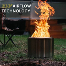 Load image into Gallery viewer, Fire Pit with Circular Airflow and Removable Ash Pan, Portable

