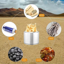 Load image into Gallery viewer, Fire Pit with Circular Airflow and Removable Ash Pan, Portable

