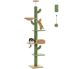 Load image into Gallery viewer, Ceiling Mounted Cat Tree Cactus Design for Indoor Cats

