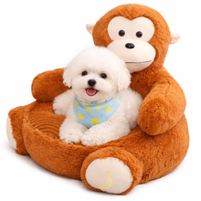 Load image into Gallery viewer, Plush Pet Bed with Raised Edges and Machine Washable Cover, Animal Shape Design
