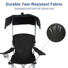 Load image into Gallery viewer, Portable Canopy Lounge Chair with Adjustable Sunshade and Cup Holder
