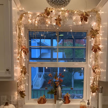Load image into Gallery viewer, Fairy Light Garland with Ornament Accents in Five Styles, 4.9 Feet Long with Golden Lights for Indoor Decor

