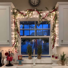 Load image into Gallery viewer, Fairy Light Garland with Ornament Accents in Five Styles, 4.9 Feet Long with Golden Lights for Indoor Decor
