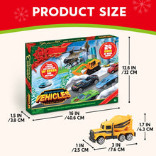 Load image into Gallery viewer, Toy Vehicle Advent Calendar with 24 Mini Cars and Trucks in 1 to 64 Scale for Car Fans
