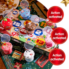 Load image into Gallery viewer, Holiday Slime Countdown Box with 8 Slime Jars and 16 Charm and Sprinkle Packs Behind 24 Windows

