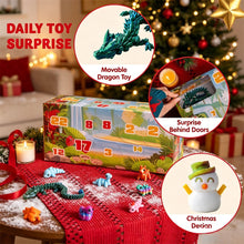 Load image into Gallery viewer, Advent Calendar Box with 24 Hard 3D Printed Toys Shaped Like Animals and Festive Items

