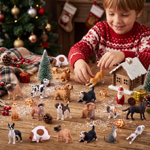 Load image into Gallery viewer, Dog and Cat Figurine Advent Calendar with 24 Pets and a Pet Village Play Mat
