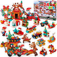 Load image into Gallery viewer, Holiday Brick Building Calendar with 24 Little Projects and Two Large Models for Play and Display
